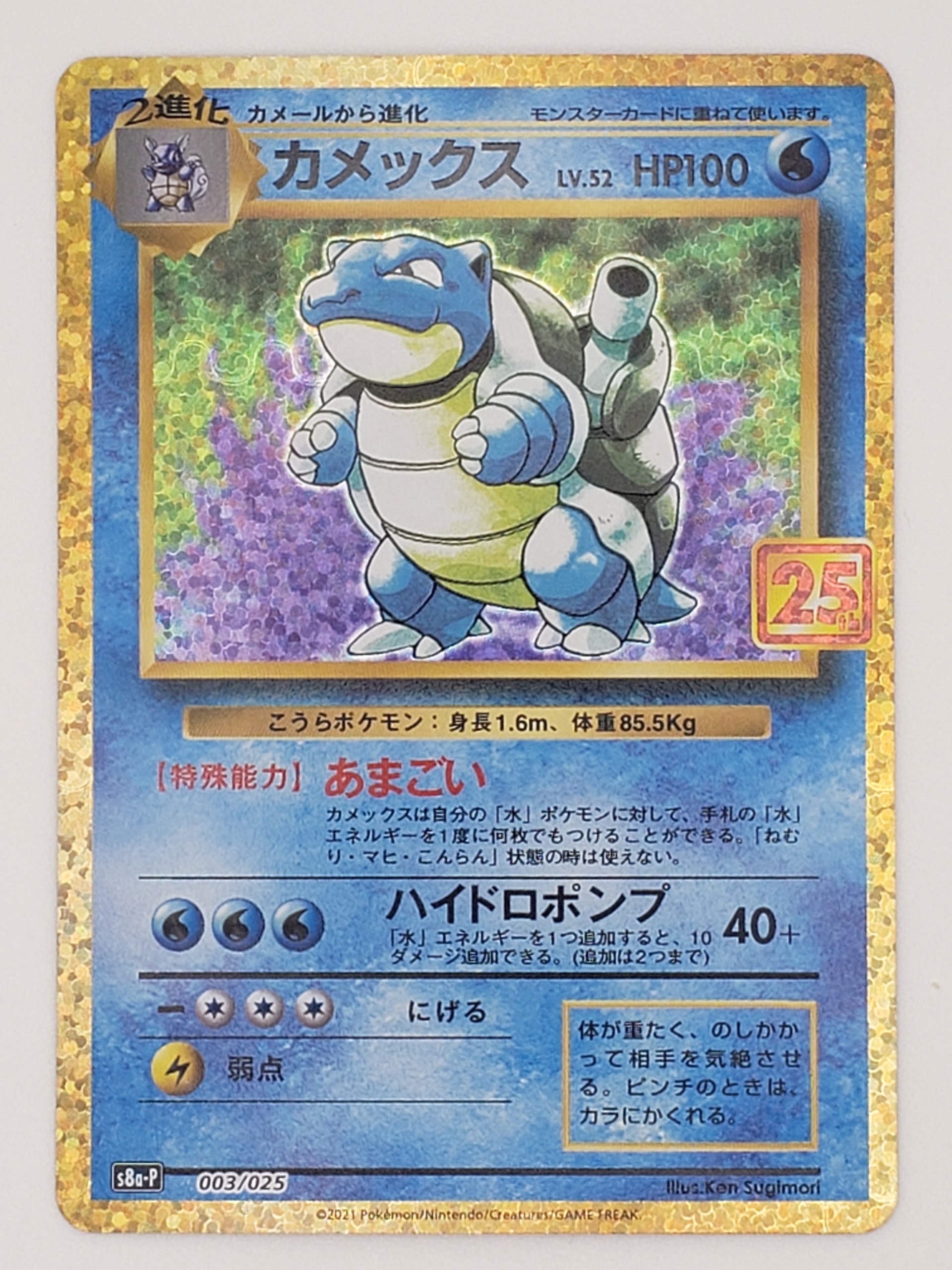 Blastoise 25th Anniversary Promo s8a-P Japanese 003-025 Front